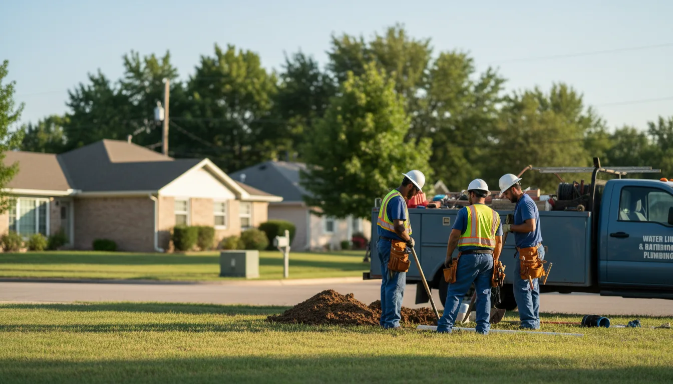 Residential water line and bathroom plumbing service in Plain City, OH